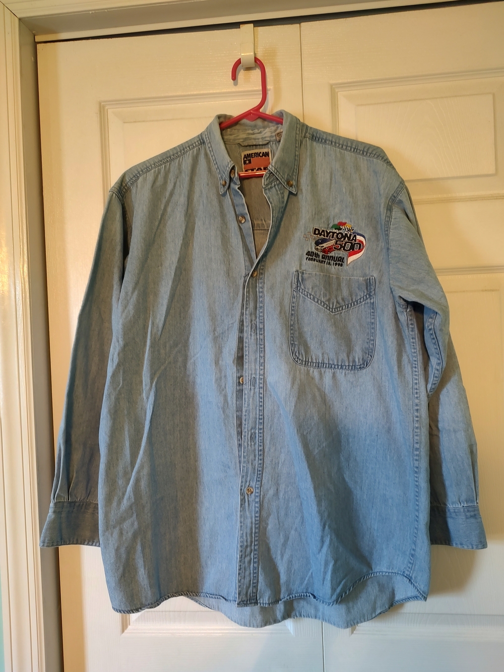 NASCAR Daytona 500 Light Blue Button-Down Shirt 1998 Mens L